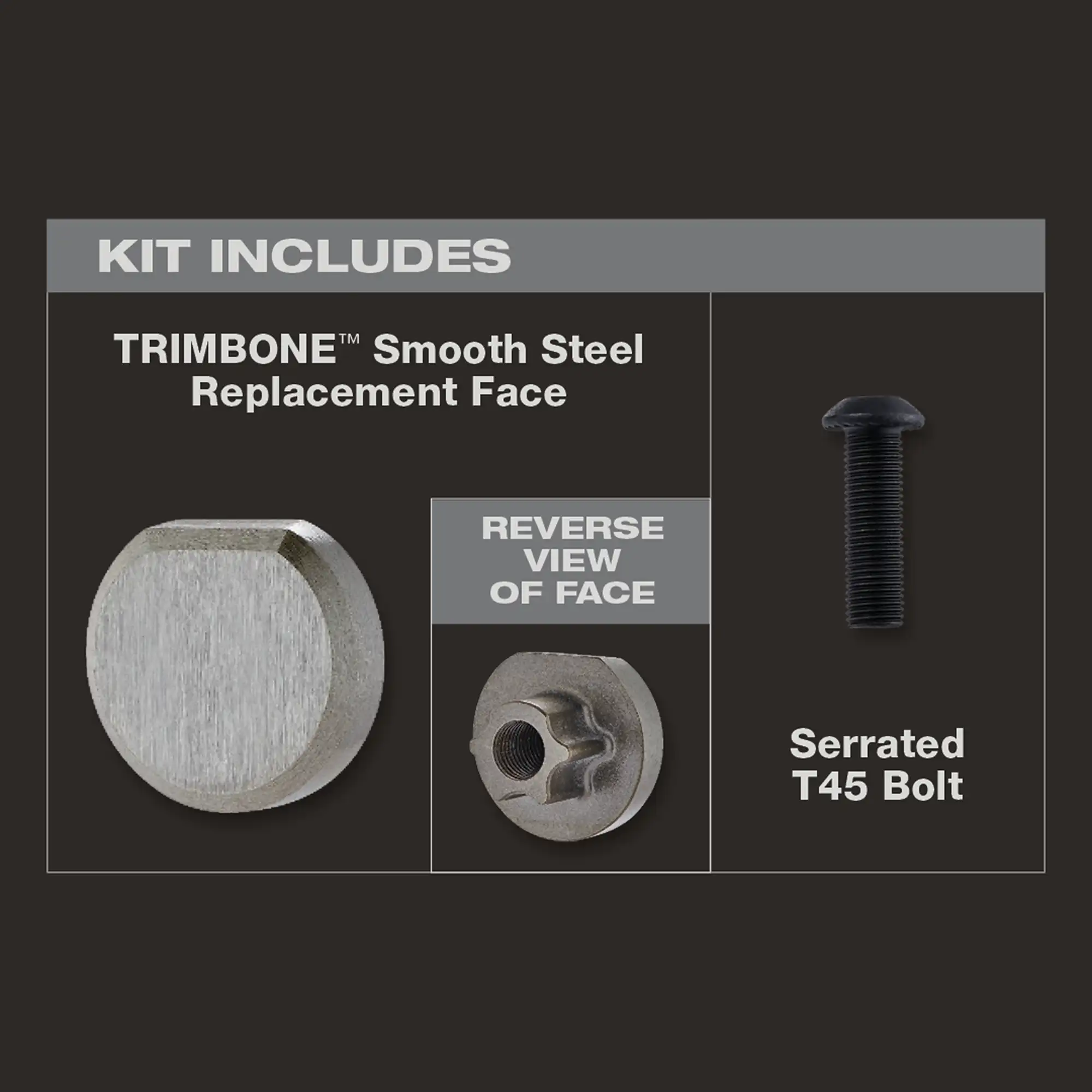 TRIMBONE™ Smooth Steel Replacement Face Main Image 2